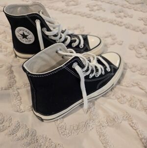 CONVERSE Ladies Black and White High-Top Sneakers